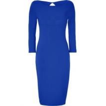 Alberta Ferretti Royal Blue Wool Sweater Dress with Cut-Out Back